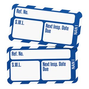 Nanotag Inserts - Safe working load (SWL) Next Inspection Date Due