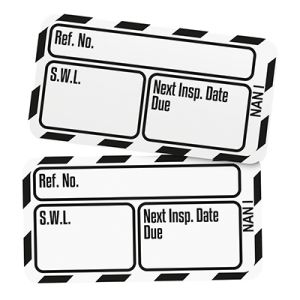 Nanotag Inserts - Safe working load (SWL) Next Inspection Date Due