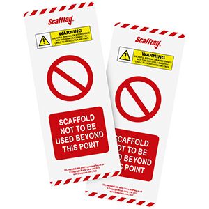 Special status insert: SCAFFOLD NOT TO BE USED BEYOND THIS POINT