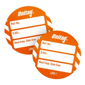 Unitag Inserts - Safe working load (SWL) Next Inspection Date Due
