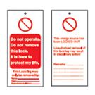 DO NOT OPERATE... Tagout: Warning Tag