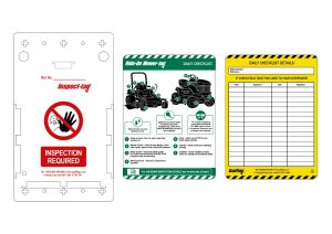 Ride-on MOWER Tag 2 Holders, 10 Inserts, 1 Pen