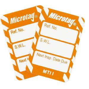 Microtag Inserts - Safe working load (SWL) Next Inspection Date Due