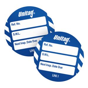 Unitag® Inserts - Safe working load (SWL) Next Inspection Date Due